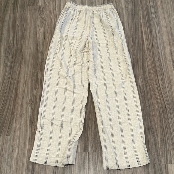 Zara Striped Linen Blend Wide Leg Pants - Picture 8 of 9